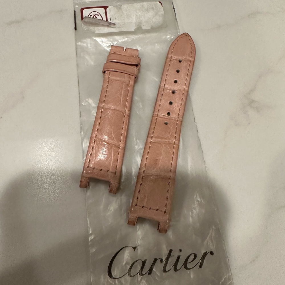 Authentic Cartier Pasha 16mm x 14mm Salmon Pink Alligator Leather Watch Strap